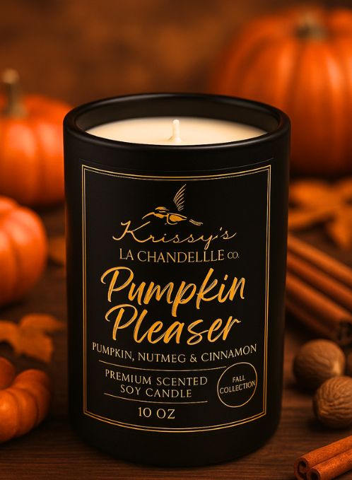 Pumpkin Pleaser – Pumpkin, Nutmeg & Cinnamon Soy Candle 10oz